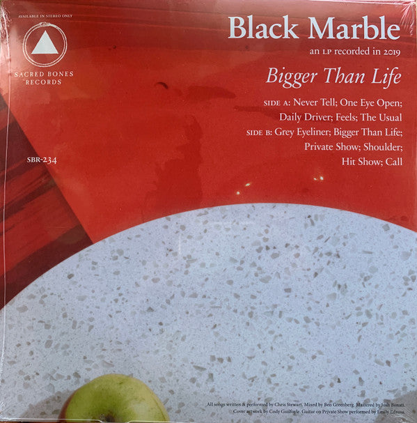 Black Marble Bigger Than Life Sacred Bones Records LP, Album, Ltd, Red Mint (M) Mint (M) Get Cheap Vinyl