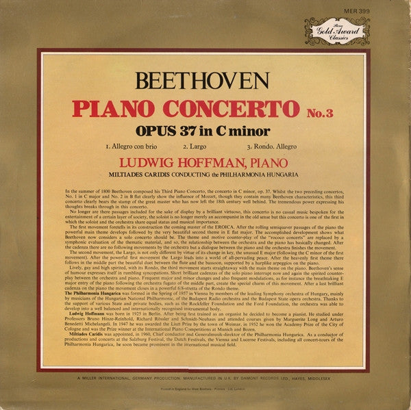 Piano Concerto No.3 - Opus 37 In C Minor | Mint (M) Near Mint (NM) Get Cheap Vinyl
