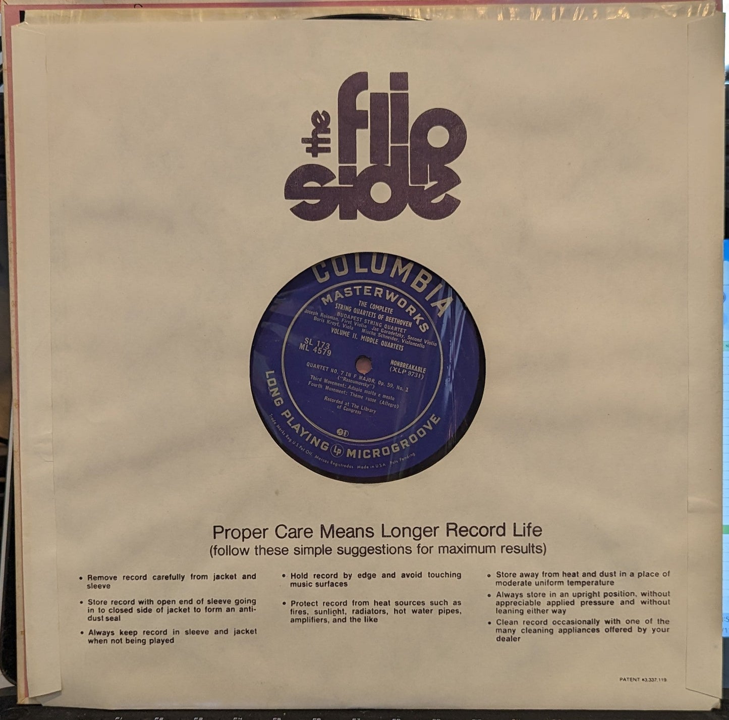 Quartet No. 7 in F Major, Op. 59, No. 1 | Excellent (EX) Near Mint (NM) Get Cheap Vinyl