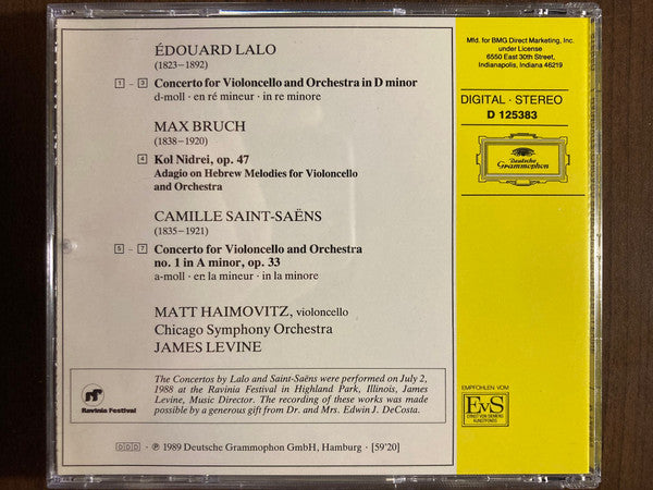 Saint-Saëns • Lalo: Cello Concertos / Bruch: Kol Nidrei (CD) | Excellent+ (EX+) Near Mint (NM) Get Cheap Vinyl