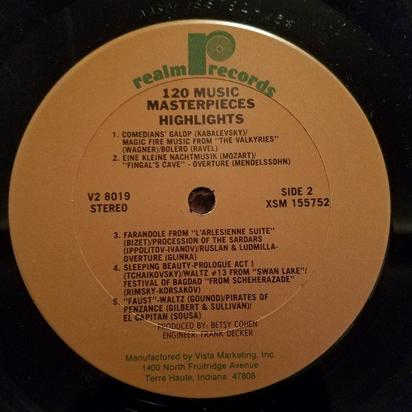 120 Music Masterpieces Highlights Vol. 2 (2xVINYL) | Near Mint- (NM-) Excellent+ (EX+) Get Cheap Vinyl