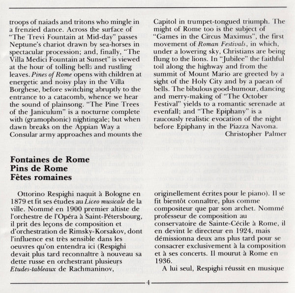 Pines Of Rome • Fountains Of Rome • Feste Romane (CD) | Near Mint (NM) Near Mint (NM) Get Cheap Vinyl