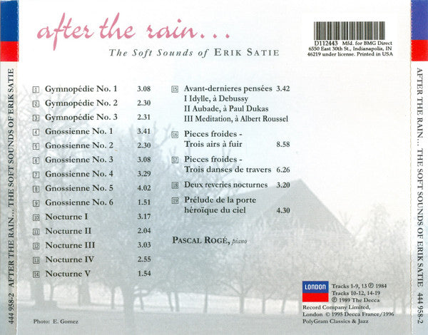 After The Rain... The Soft Sounds Of Erik Satie (CD) | Near Mint (NM) Near Mint (NM) Get Cheap Vinyl