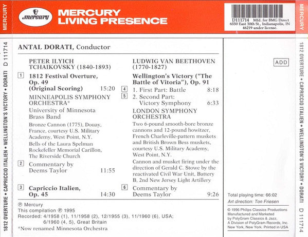 1812 Festival Overture, Op. 49 - Capriccio Italien - Wellington's Victory (CD) | Near Mint (NM) Near Mint (NM) Get Cheap Vinyl