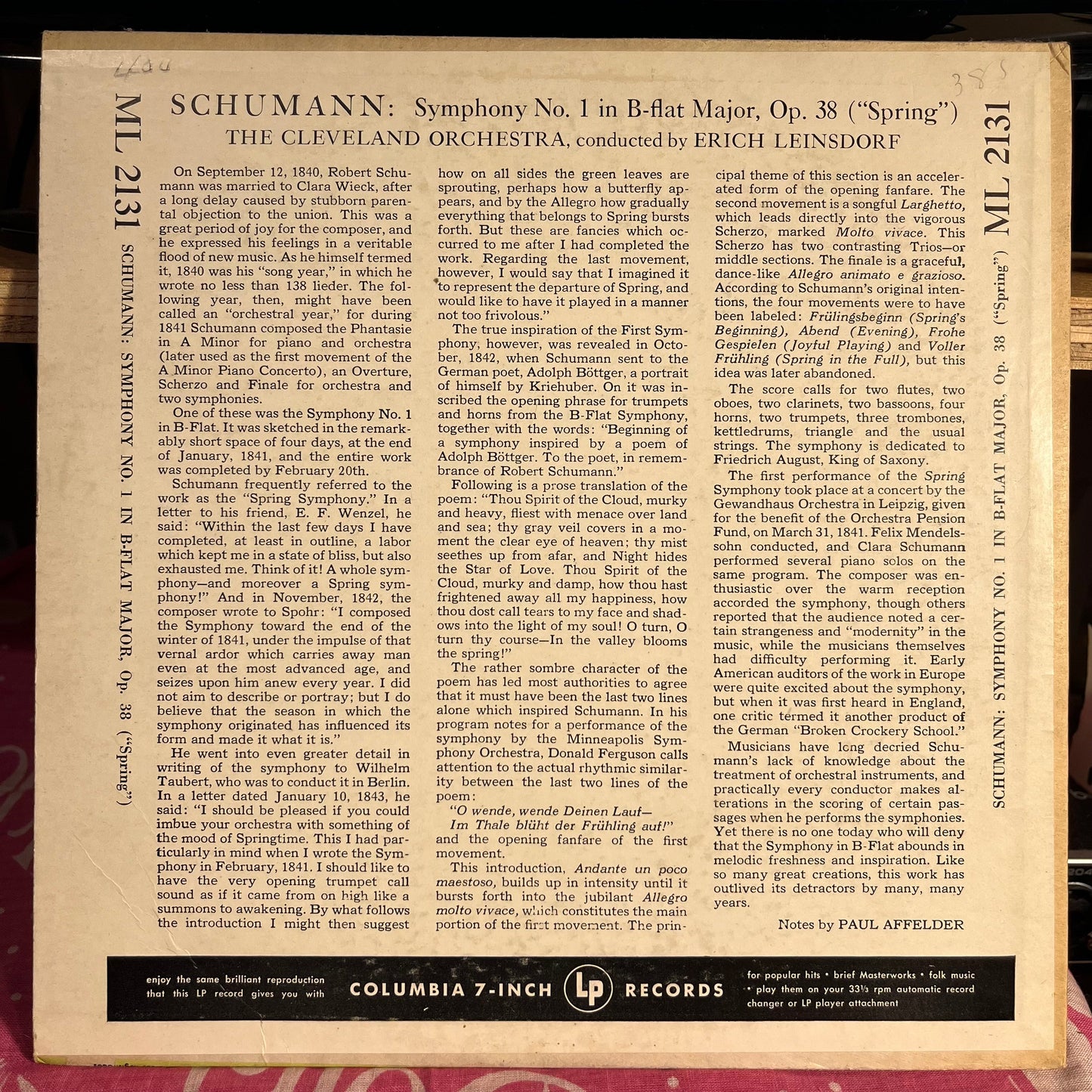 Symphony No. 1 In B-Flat Major, Op. 38 ("Spring") 10" | Near Mint (NM) Excellent (EX) Get Cheap Vinyl