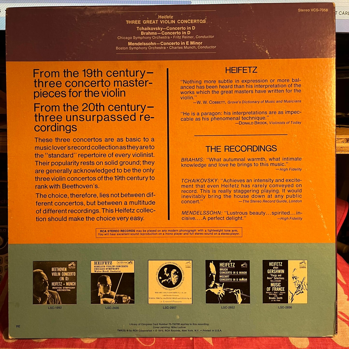 Three Great Violin Concertos | Near Mint (NM) Excellent (EX) Get Cheap Vinyl