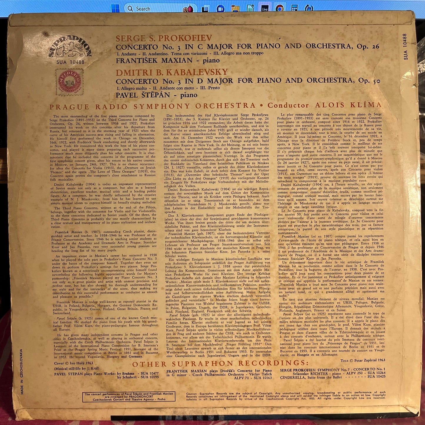 Concerto No, 3 For Piano And Orchestra / Concerto No, 3 For Piano And Orchestra *UK - BLUE LABELS* | Very Good Plus (VG+) Very Good (VG) Get Cheap Vinyl
