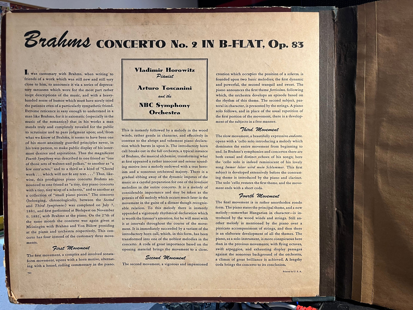 Concerto No. 2, In B Flat Major For Piano And Orchestra, Op. 83 *6X12" SHELLAC* | Very Good Plus (VG+) Very Good (VG) Get Cheap Vinyl