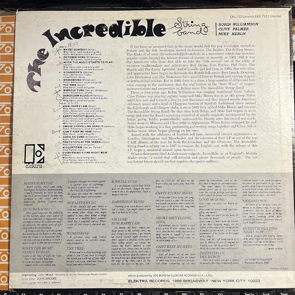 The Incredible String Band (VINYL) | Excellent (EX) Very Good Plus (VG+) Get Cheap Vinyl