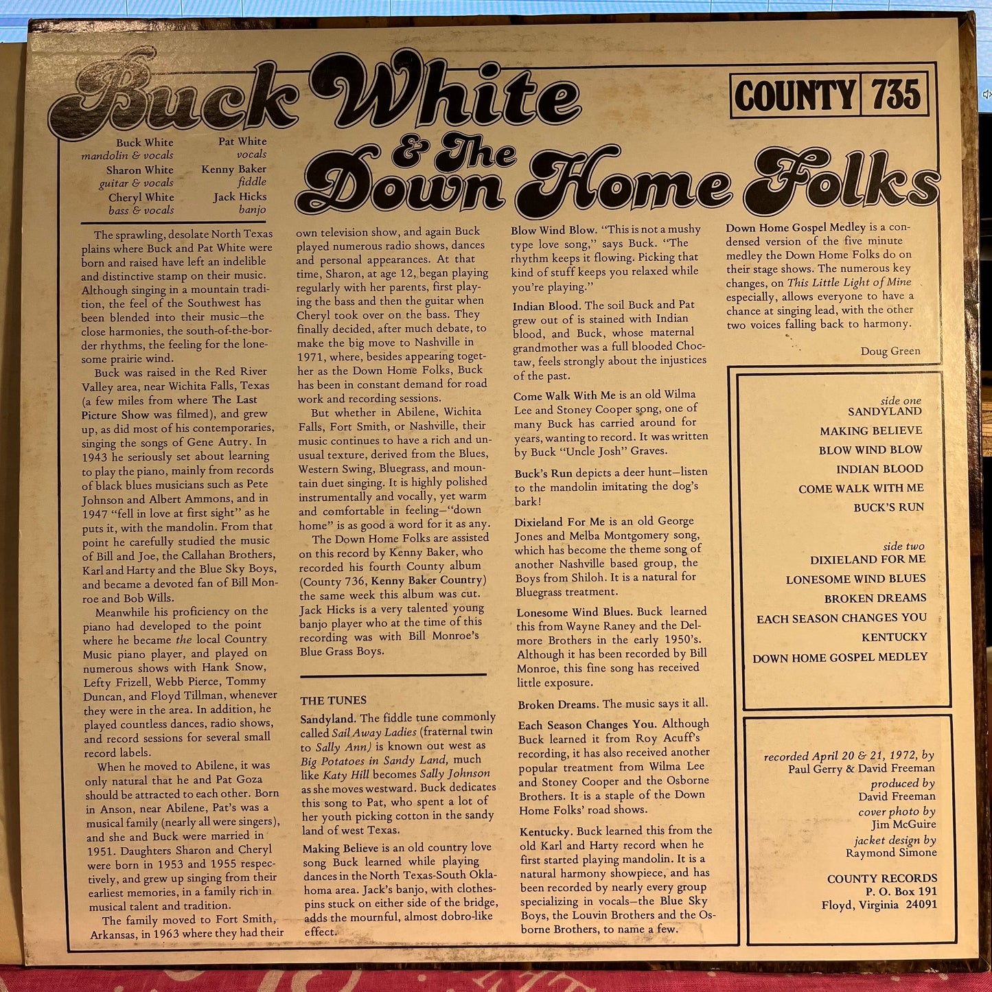 Buck White & The Down Home Folks | Near Mint (NM) Excellent (EX) Get Cheap Vinyl