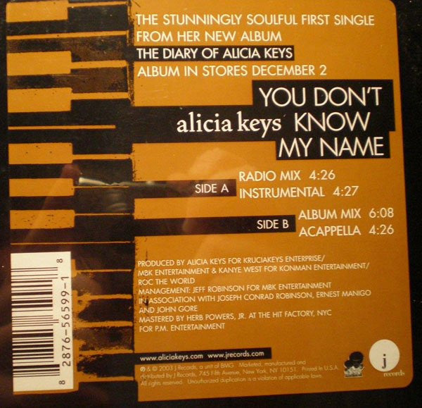You Don't Know My Name (VINYL) | Excellent (EX) Generic Get Cheap Vinyl