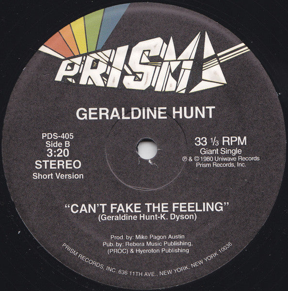 Geraldine Hunt Can't Fake The Feeling 12" Mint (M) Generic Get Cheap Vinyl
