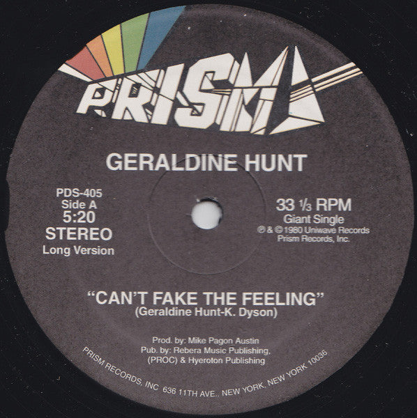 Geraldine Hunt Can't Fake The Feeling 12" Mint (M) Generic Get Cheap Vinyl