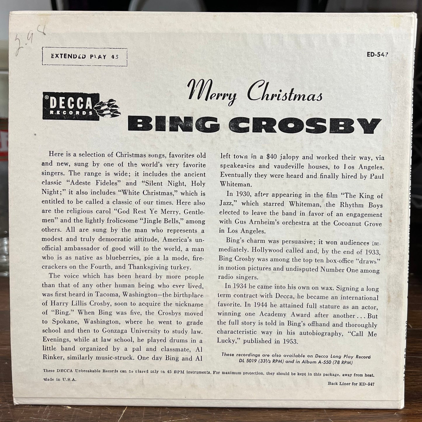 Merry Christmas (2X7" VINYL) | Excellent (EX) Near Mint (NM) Get Cheap Vinyl