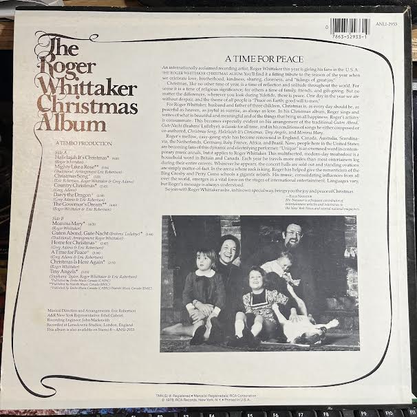 The Roger Whittaker Christmas Album (VINYL) | Near Mint (NM) Near Mint (NM) Get Cheap Vinyl