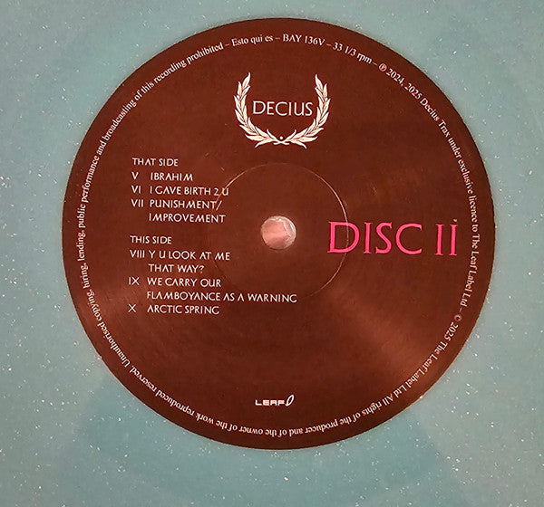 Decius Vol. II (Splendour & Obedience)(TURQUOISE VINYL) | Mint (M) Mint (M) Get Cheap Vinyl
