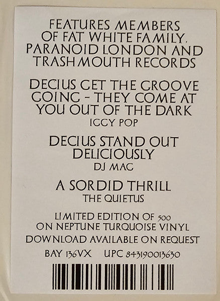 Decius Vol. II (Splendour & Obedience)(TURQUOISE VINYL) | Mint (M) Mint (M) Get Cheap Vinyl