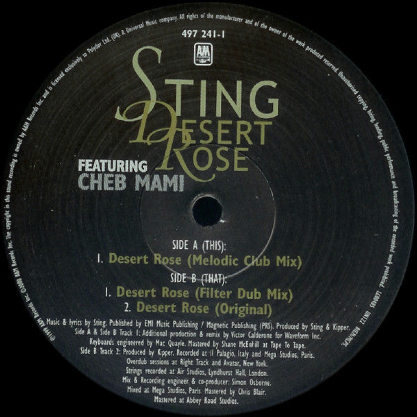 Desert Rose (Victor Calderone Mixes) | Excellent (EX) Very Good (VG) Get Cheap Vinyl