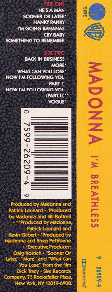 I'm Breathless (Music From And Inspired By The Film Dick Tracy) *CASSETTE* | Near Mint (NM) Near Mint (NM) Get Cheap Vinyl