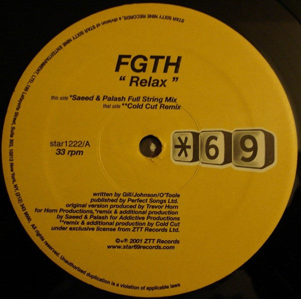 Relax (Remixes) - (Disc 2 of 2) | Near Mint (NM) Excellent (EX) Get Cheap Vinyl