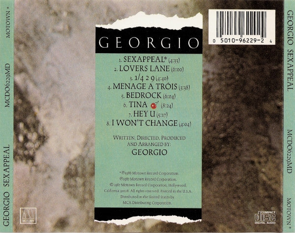 Sexappeal (Georgio's Greatest 12" Mixes)(CD) | Near Mint (NM) Near Mint (NM) Get Cheap Vinyl