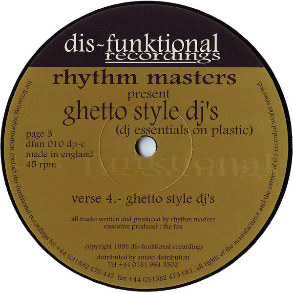 Ghetto Style DJ's (DJ Essentials On Plastic) | Very Good Plus (VG+) Excellent (EX) Get Cheap Vinyl