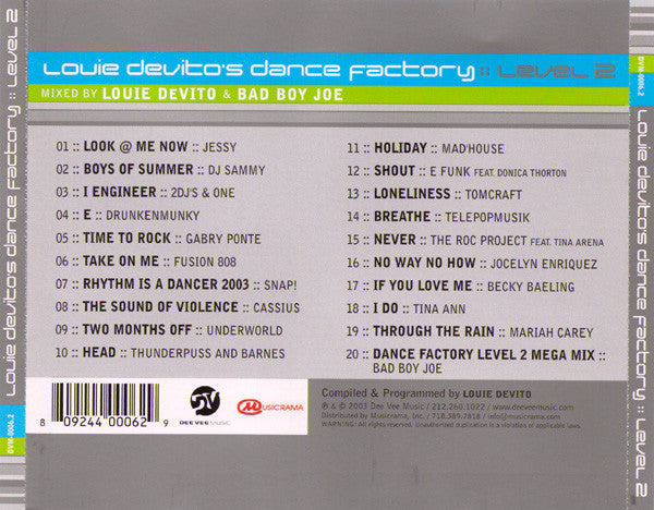 Louie DeVito's Dance Factory :: Level 2 (CD) | Very Good Plus (VG+) Near Mint (NM) Get Cheap Vinyl
