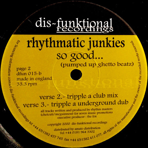 So Good... (Pumped Up Ghetto Beatz) | Very Good Plus (VG+) Near Mint (NM) Get Cheap Vinyl