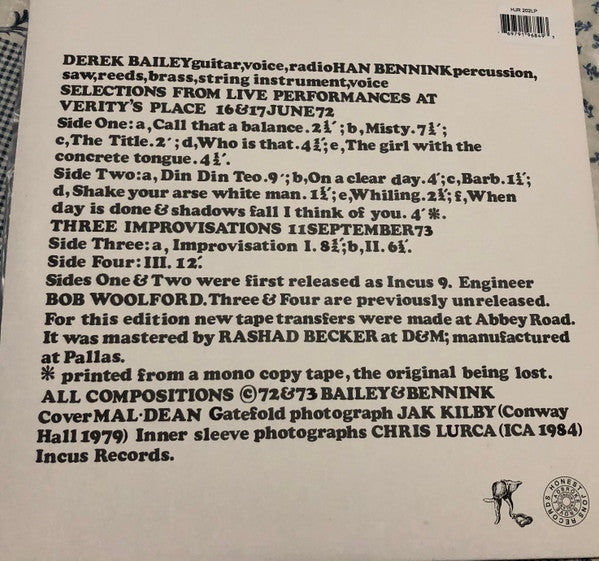 Derek Bailey & Han Bennink | Mint (M) Mint (M) Get Cheap Vinyl