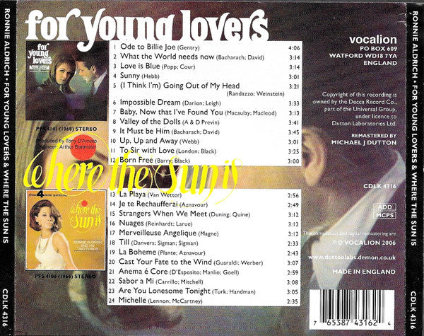 For Young Lovers / Where The Sun Is *CD* | Mint (M) Mint (M) Get Cheap Vinyl