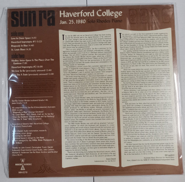 Haverford College 1980 Solo Piano | Mint (M) Mint (M) Get Cheap Vinyl