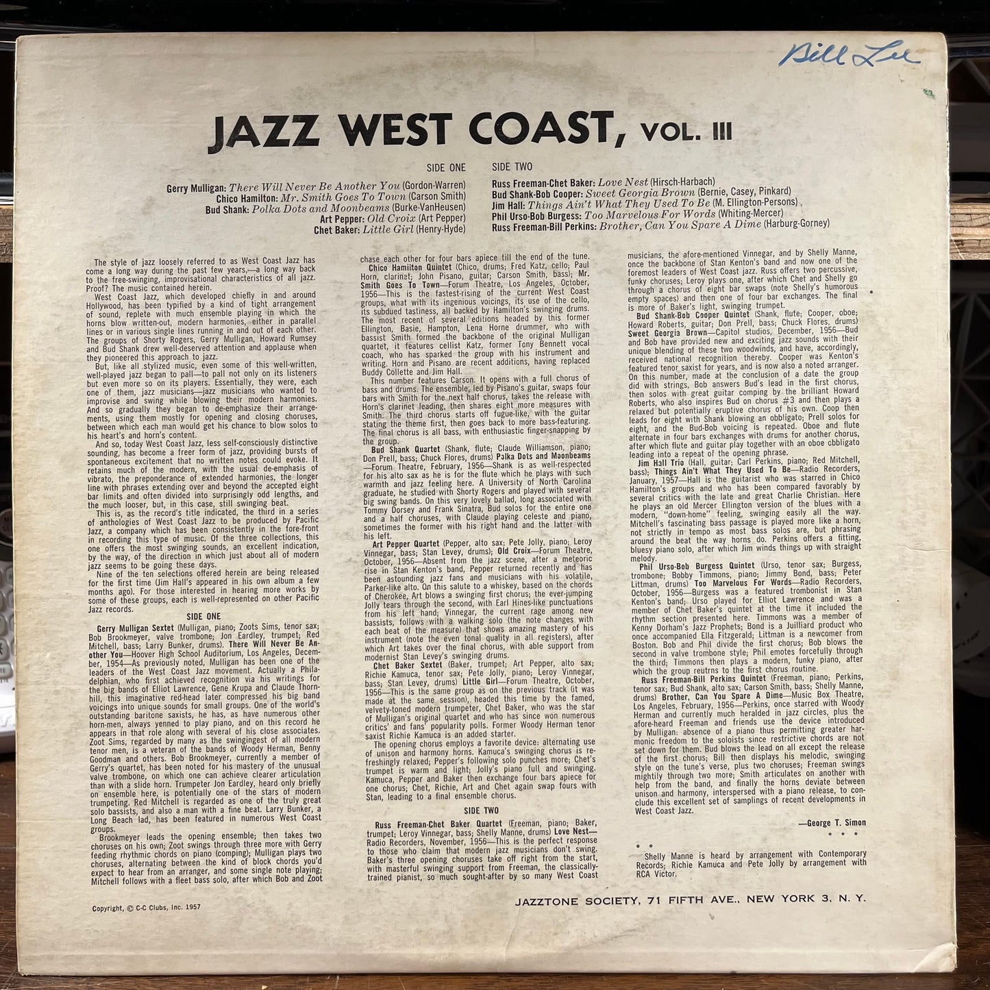 West Coast Jazz Vol. III (VINYL) | Excellent+ (EX+) Excellent+ (EX+) Get Cheap Vinyl