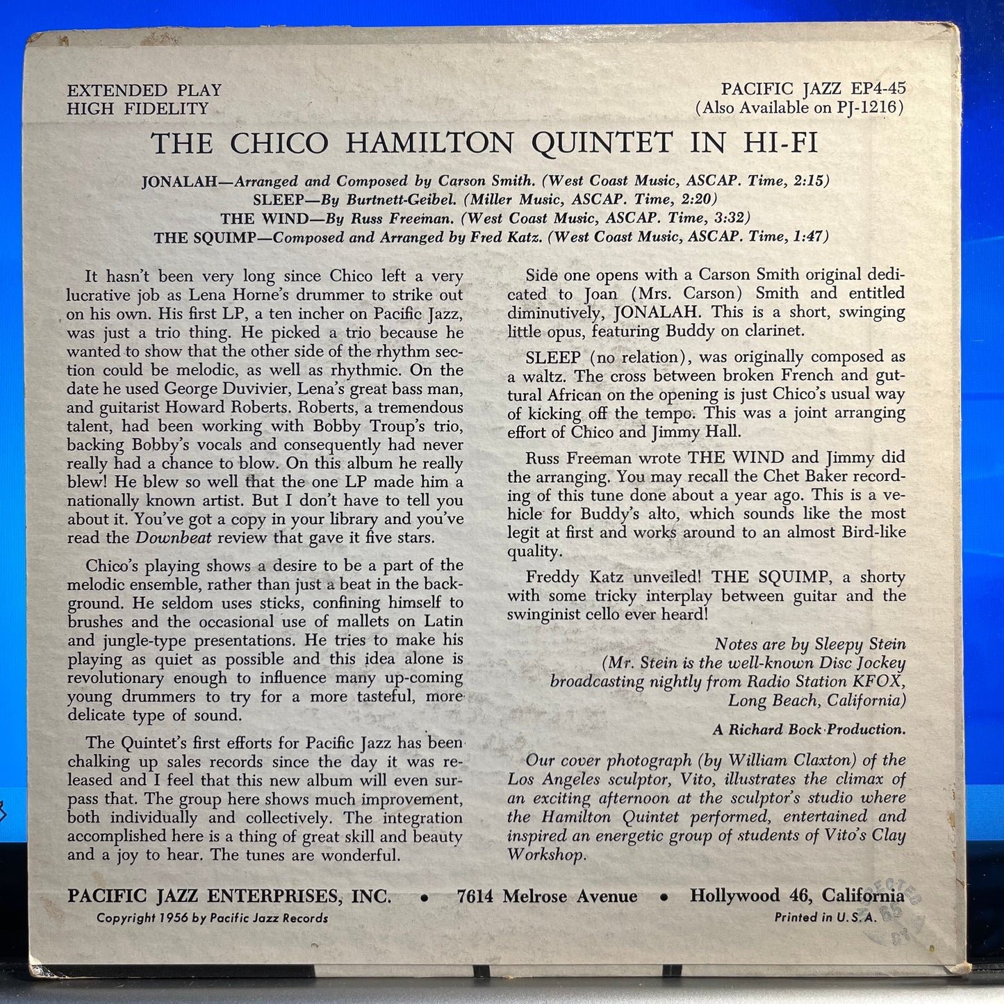 Chico Hamilton Quintet in Hi Fi *7"* | Excellent (EX) Excellent (EX) Get Cheap Vinyl