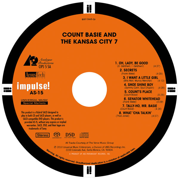 Count Basie And The Kansas City 7 (SACD) | Near Mint (NM or M-) Near Mint (NM or M-) Get Cheap Vinyl