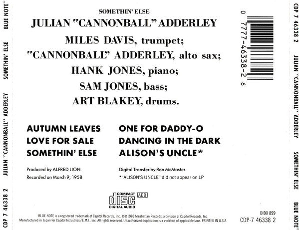 Somethin' Else (CD) | Near Mint (NM) Near Mint (NM) Get Cheap Vinyl