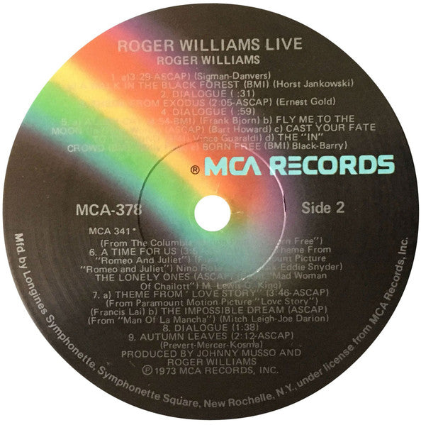 Roger Williams Live | Near Mint (NM) Near Mint (NM) Get Cheap Vinyl