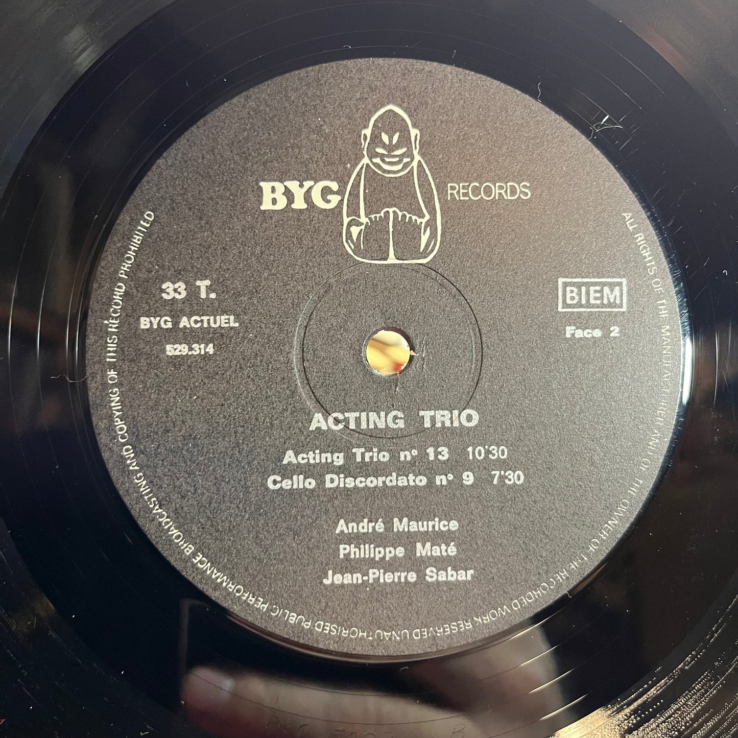 Acting Trio (FRANCE VINYL) | Near Mint (NM) Near Mint (NM) Get Cheap Vinyl