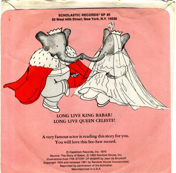 The Story Of Babar The Little Elephant | Near Mint (NM) Very Good Plus (VG+) Get Cheap Vinyl