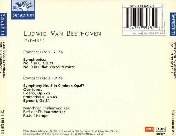 Symphonies Nos. 1 ⬥ 3 "Eroica" ⬥ 5 (CD) | Near Mint (NM) Near Mint (NM) Get Cheap Vinyl