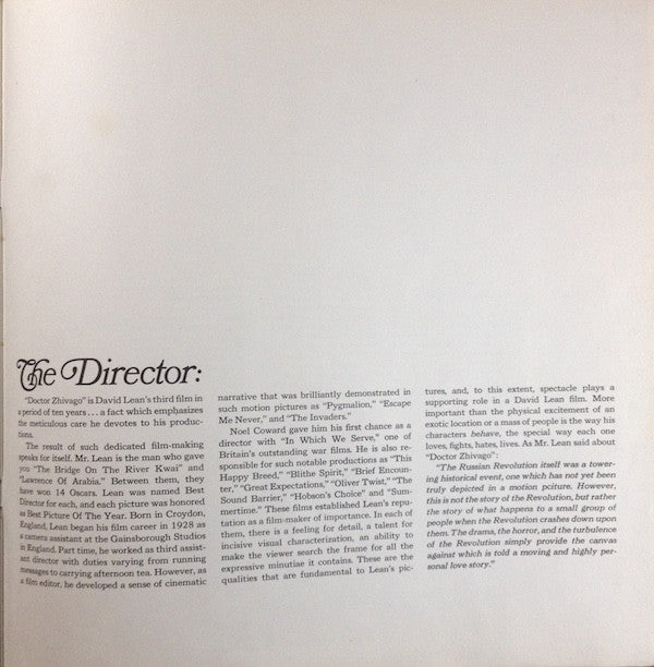 Doctor Zhivago (Original Sound Track Album) | Near Mint (NM) Near Mint (NM) Get Cheap Vinyl
