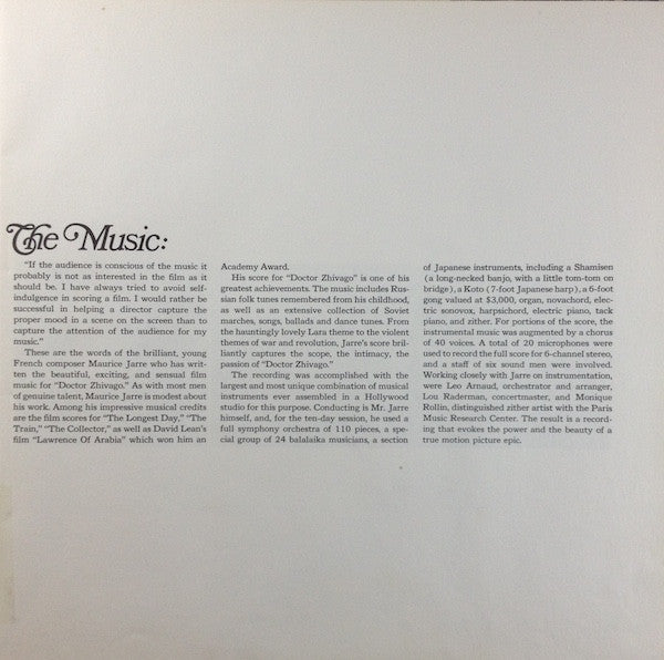 Doctor Zhivago (Original Sound Track Album) | Near Mint (NM) Near Mint (NM) Get Cheap Vinyl