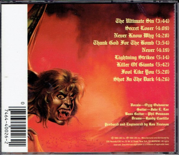 The Ultimate Sin (CD) | Near Mint (NM) Near Mint (NM) Get Cheap Vinyl
