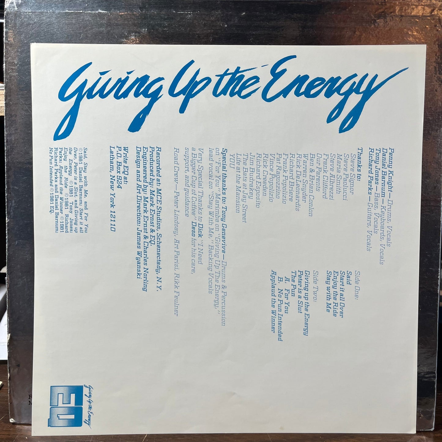 Giving Up The Energy (VINYL) | Near Mint (NM) Excellent (EX) Get Cheap Vinyl
