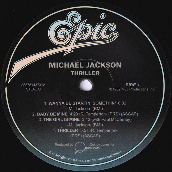 Michael Jackson Thriller Epic, MJJ Productions LP, Album, RE, RP Mint (M) Mint (M) Get Cheap Vinyl