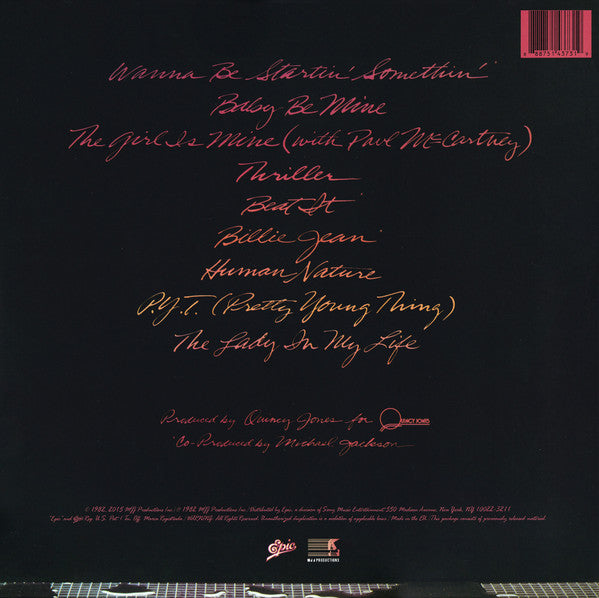 Michael Jackson Thriller Epic, MJJ Productions LP, Album, RE, RP Mint (M) Mint (M) Get Cheap Vinyl