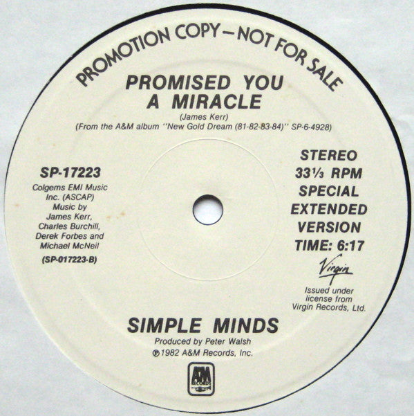 Promised You A Miracle | Excellent (EX) Generic Get Cheap Vinyl
