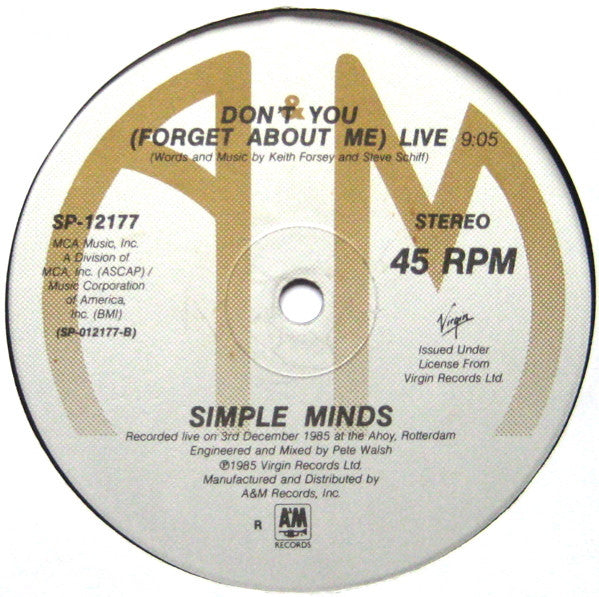 All The Things She Said / Don't You (Forget About Me) Live (VINYL) | Excellent (EX) Near Mint (NM) Get Cheap Vinyl