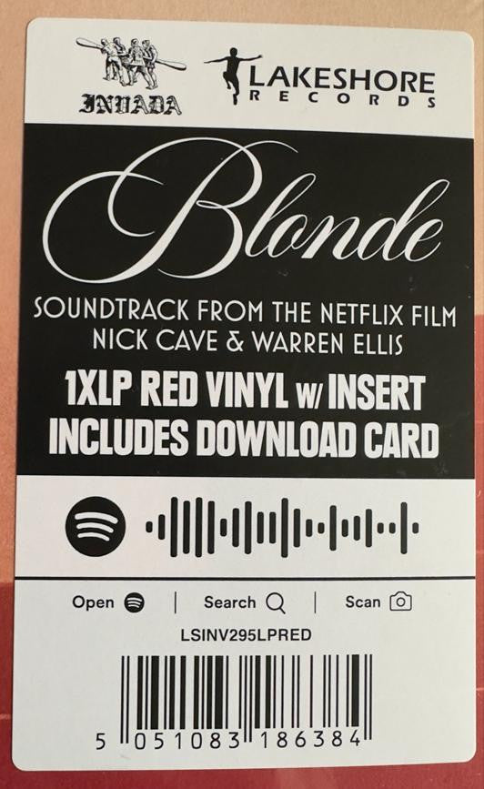 Nick Cave & Warren Ellis Blonde (Soundtrack From The Netflix Film) Invada, Invada LP, RED Mint (M) Mint (M) Get Cheap Vinyl