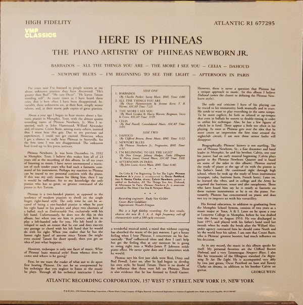 Here Is Phineas (The Piano Artistry Of Phineas Newborn Jr.) | Mint (M) Mint (M) Get Cheap Vinyl