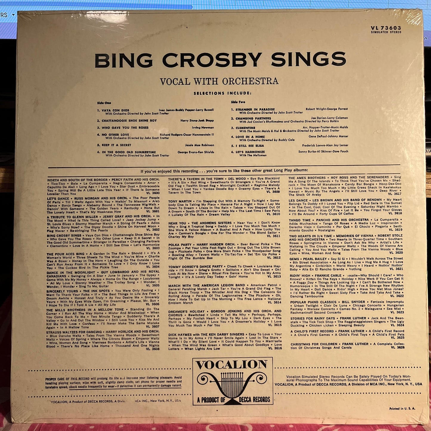 Bing Crosby Sings *SEALED* | Mint (M) Near Mint (NM) Get Cheap Vinyl
